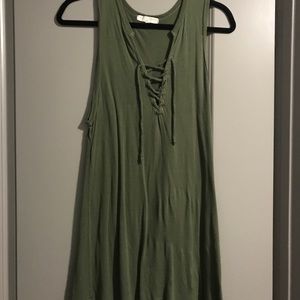 Army green lace up tunic